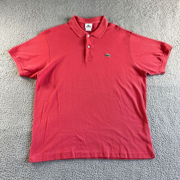 Lacoste Polo Shirt Mens Extra Large 6 Pink‎ Pique Peruvian Cotton Golf Devanlay - Picture 4 of 13